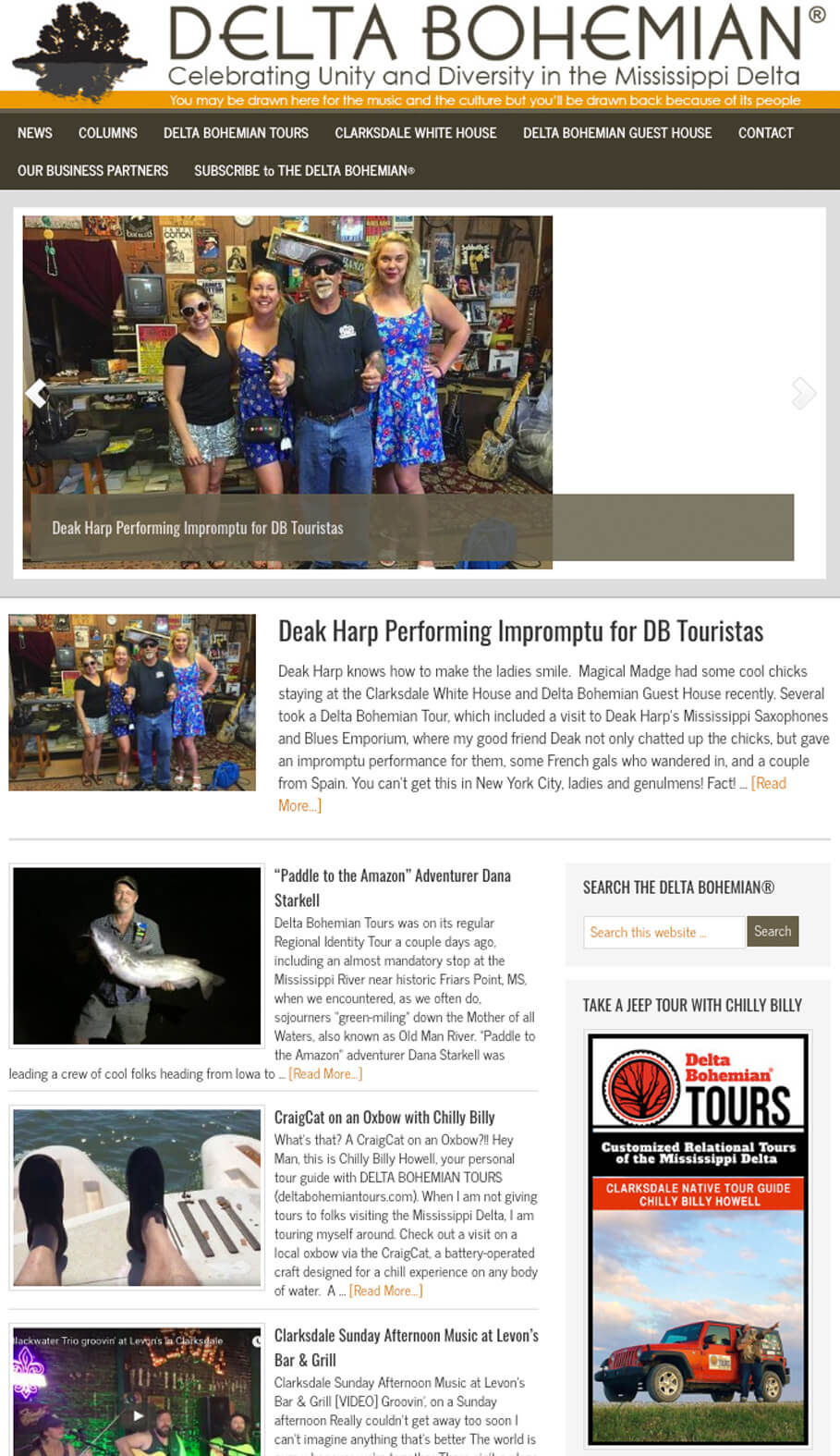 A page of the website for the tour.