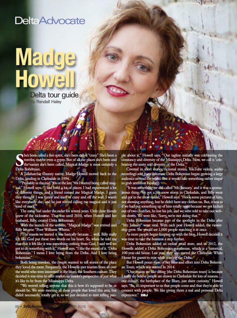 A magazine article about madge howell