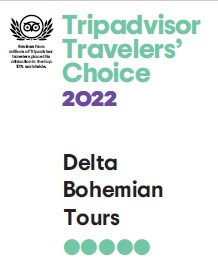 A poster with the words delta bohemian tours 2 0 2 2